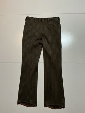 Vintage 70s Pattern Print Striped Polyester Flare Disco Mod Leisure Dress Pants